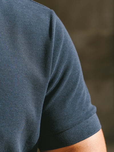 Pétrone Polo manches courtes Tencel coton bio bleu marine homme#couleur_bleu-marine