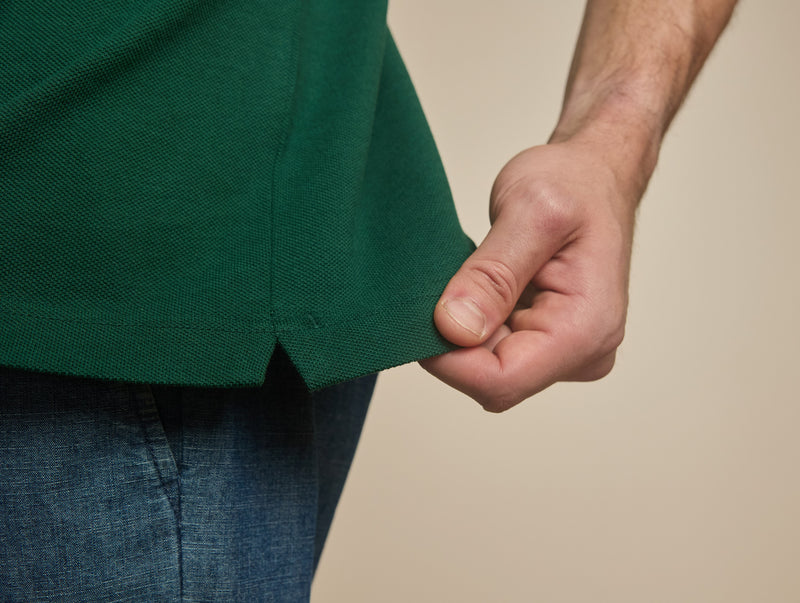 Pétrone Polo manches courtes Tencel coton bio vert émeraude homme#couleur_vert-émeraude