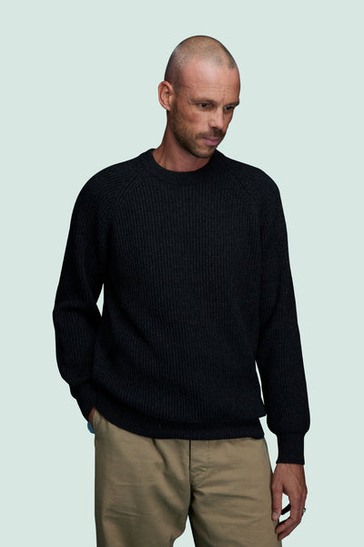 Pétrone Pull Réconfortant gris anthracite chiné homme