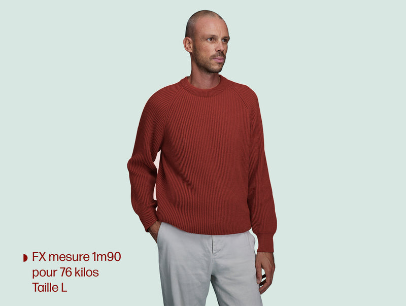 Pétrone Pull Réconfortant rouille homme#couleur_rouille