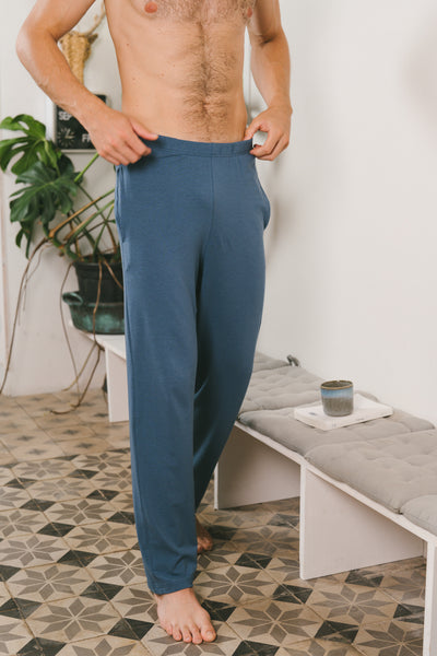 Pétrone pantalon de pyjama coton biologique tencel lyocell bordeaux foncé homme vignette