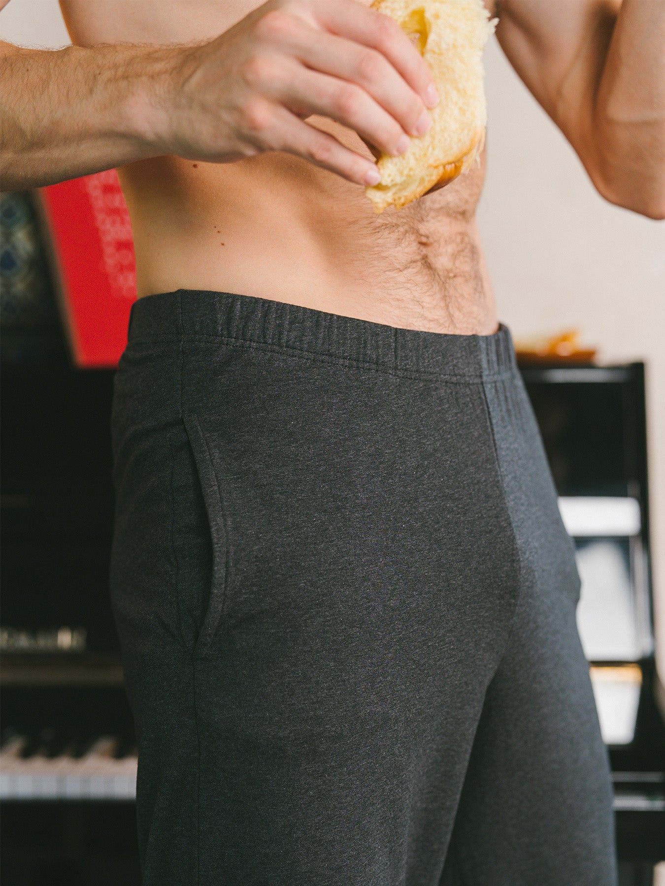 Pétrone pantalon de pyjama coton biologique tencel lyocell gris anthracite homme#couleur_gris-anthracite