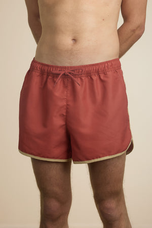 Pétrone short bain polyester recyclé rouille homme