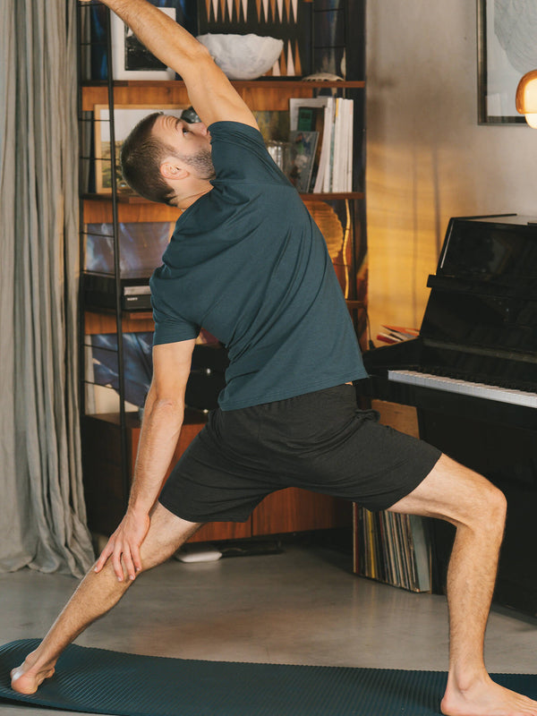 Ensemble de pyjama court coton biologique tencel lyocell homme#