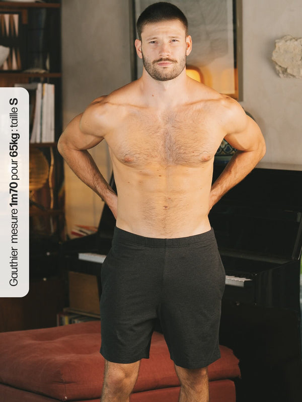 Short de pyjama pour ensemble pyjama court coton biologique tencel lyocell homme#