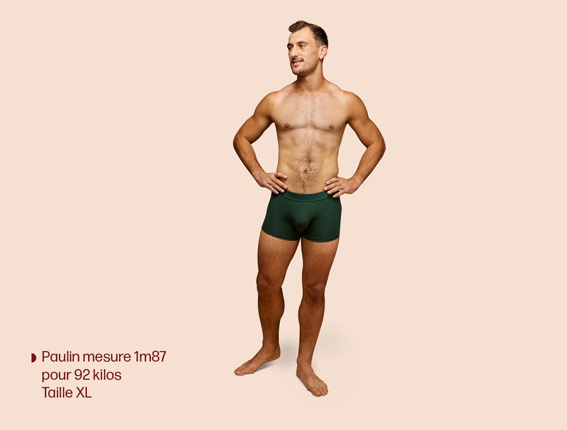 Pétrone shorty coton bio tencel vert bouteille homme#couleur_vert-bouteille