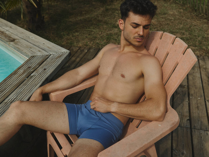 Pétrone shorty bain econyl bleu céruléen homme#couleur_bleu-céruléen