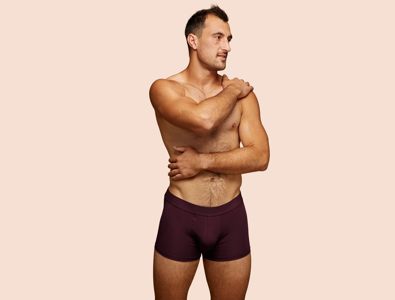 Pétrone shorty coton biologique Tencel lie de vin homme#couleur_lie-de-vin