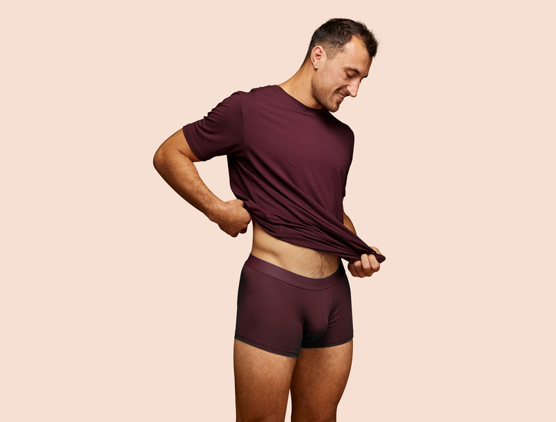 Pétrone shorty coton biologique Tencel lie de vin homme#couleur_lie-de-vin