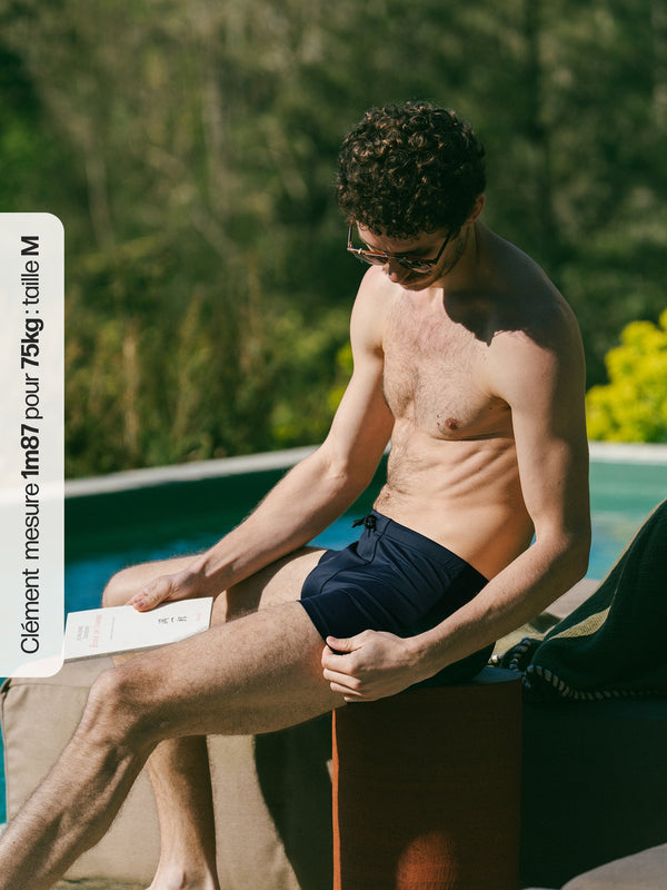Pétrone shorty bain econyl bleu marine homme#couleur_bleu-marine