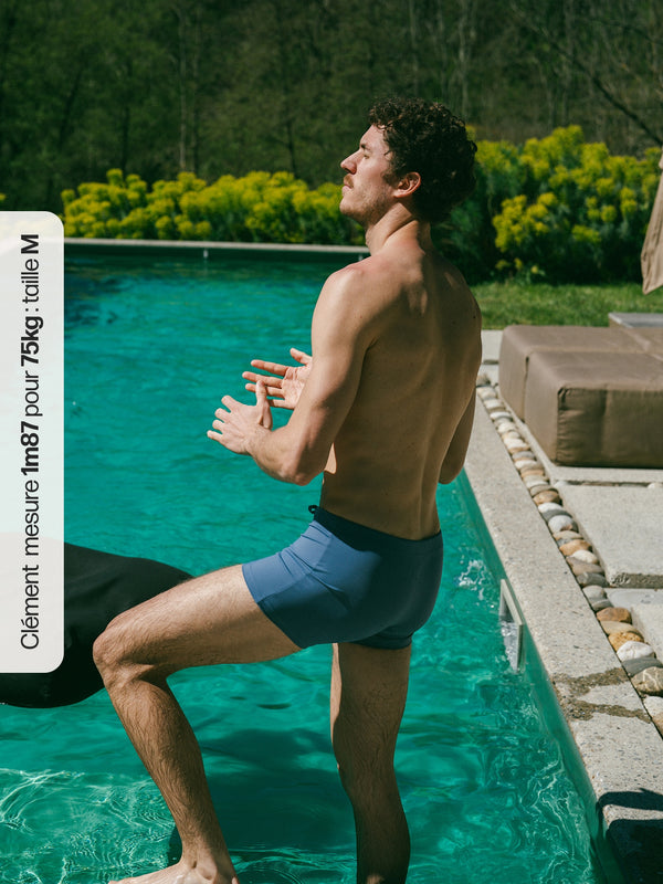 Pétrone shorty bain econyl bleu céruléen homme#couleur_bleu-céruléen