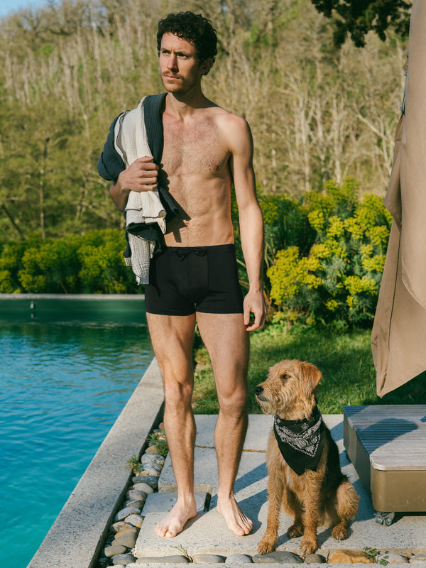 Pétrone shorty bain econyl noir homme#couleur_noir