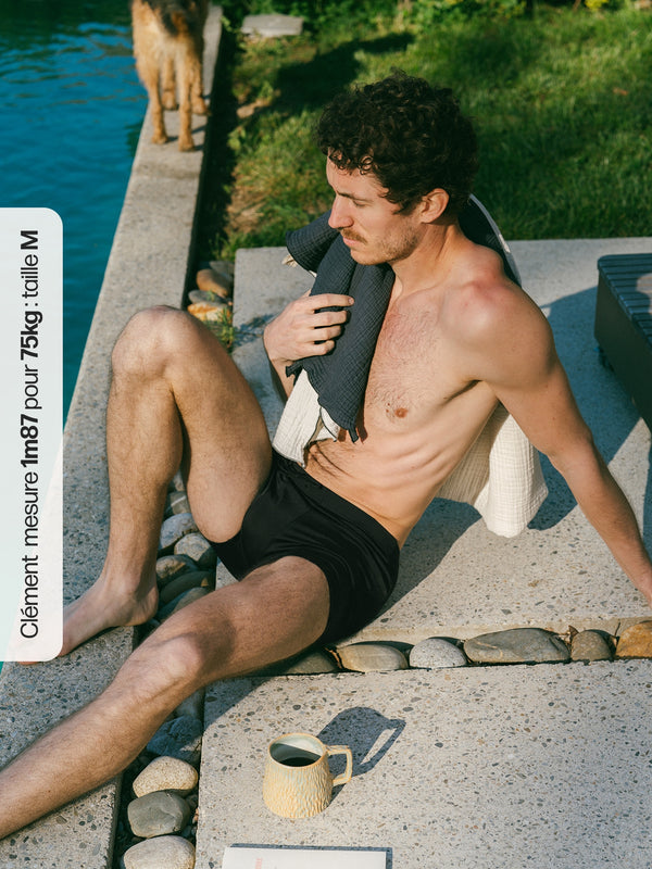 Pétrone shorty bain econyl noir homme#couleur_noir