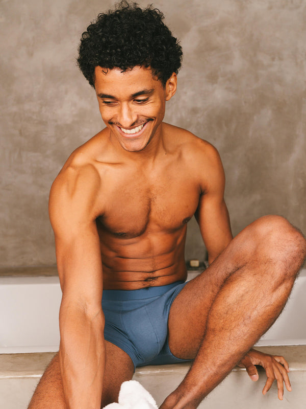 Pétrone shorty coton bio tencel bleu céruléen homme#couleur_bleu-céruléen