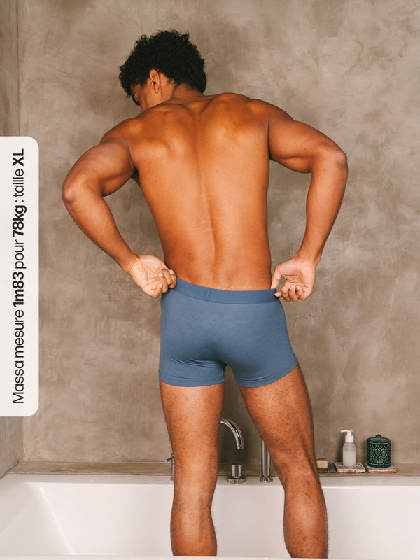 Pétrone shorty coton bio tencel bleu céruléen homme#couleur_bleu-céruléen