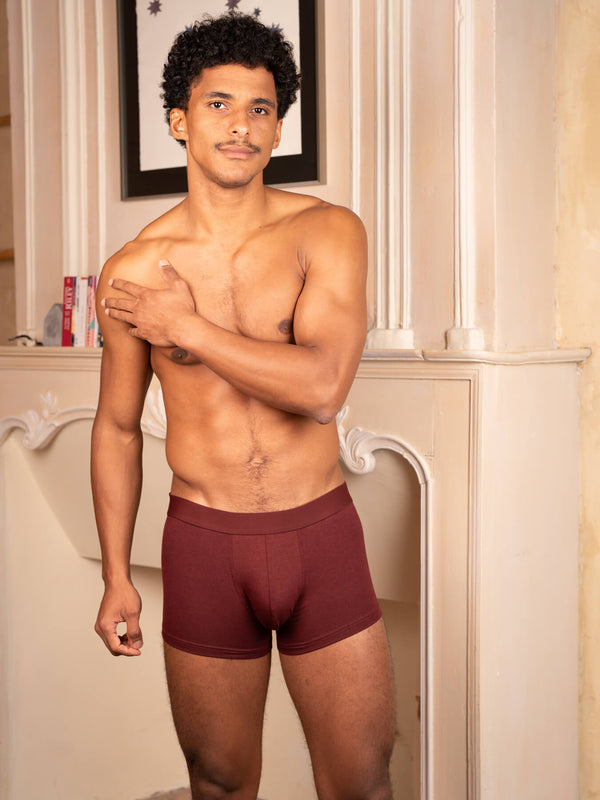 Pétrone shorty coton biologique Tencel bordeaux foncé homme#couleur_bordeaux-foncé