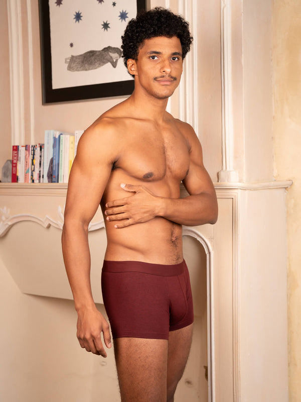 Pétrone shorty coton biologique Tencel bordeaux foncé homme#couleur_bordeaux-foncé