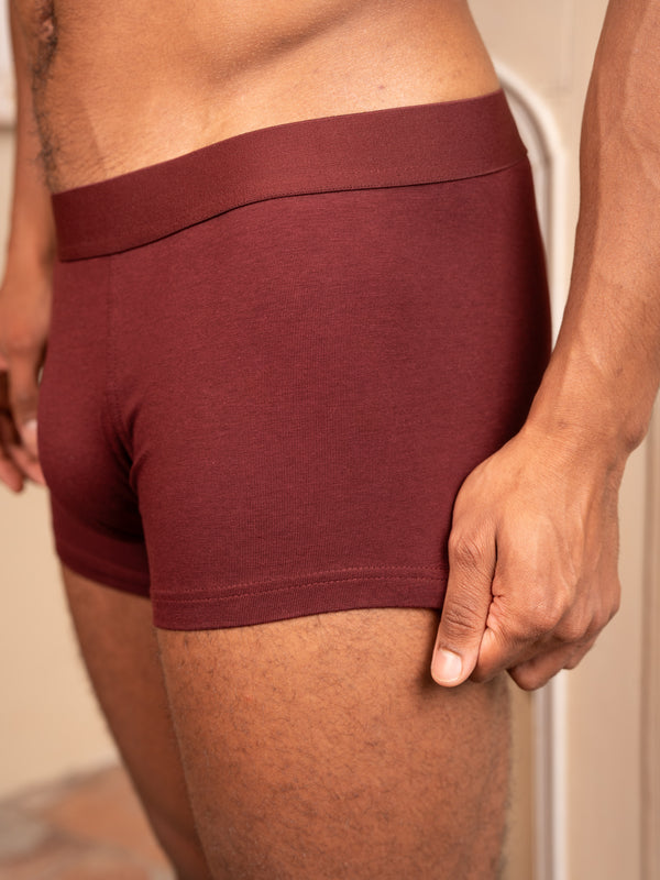Pétrone shorty coton biologique Tencel bordeaux foncé homme#couleur_bordeaux-foncé