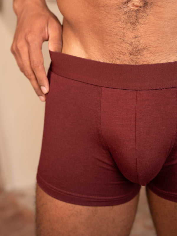 Pétrone shorty coton biologique Tencel bordeaux foncé homme#couleur_bordeaux-foncé