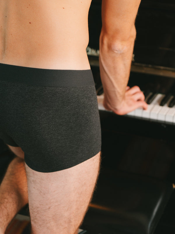 Pétrone shorty coton bio tencel gris anthracite homme#couleur_gris-anthracite