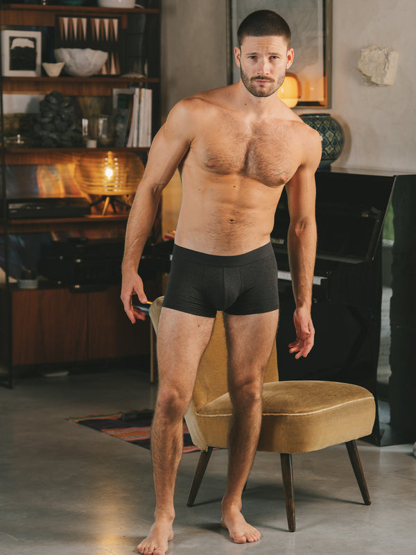 Pétrone shorty coton bio tencel gris anthracite homme#couleur_gris-anthracite