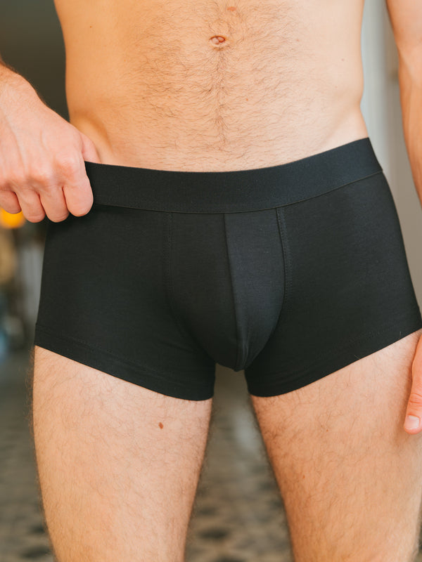 Pétrone shorty coton bio tencel noir homme#couleur_noir