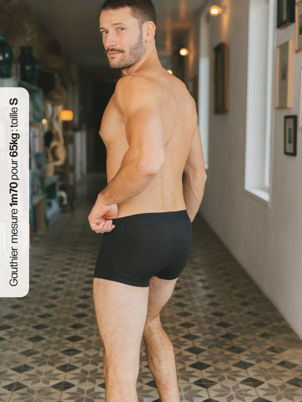 Pétrone shorty coton bio tencel noir homme#couleur_noir