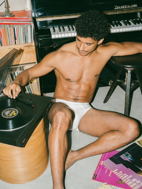 Pétrone slip coton biologique Tencel blanc crème homme#couleur_blanc-crème