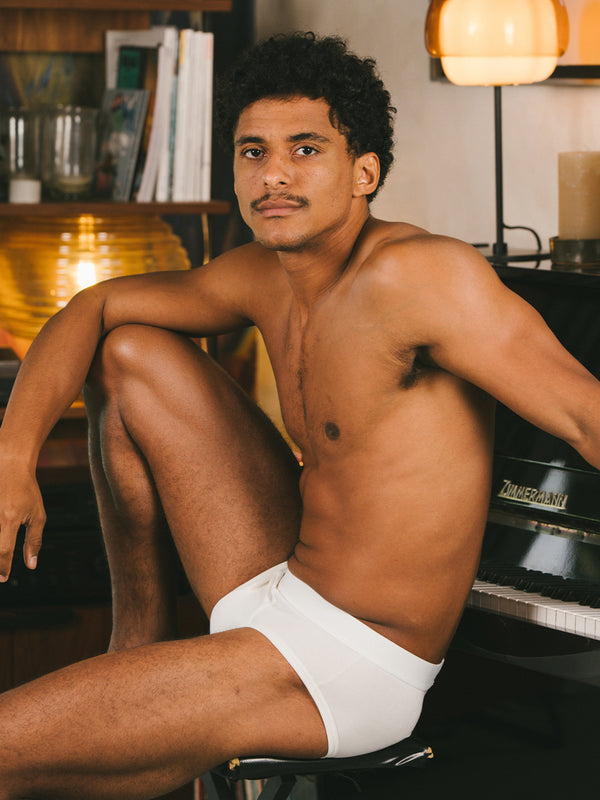 Pétrone slip coton biologique Tencel blanc crème homme#couleur_blanc-crème