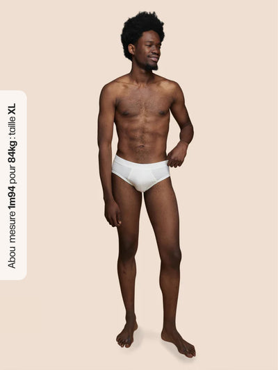 Pétrone slip coton biologique Tencel blanc crème homme#couleur_blanc-crème