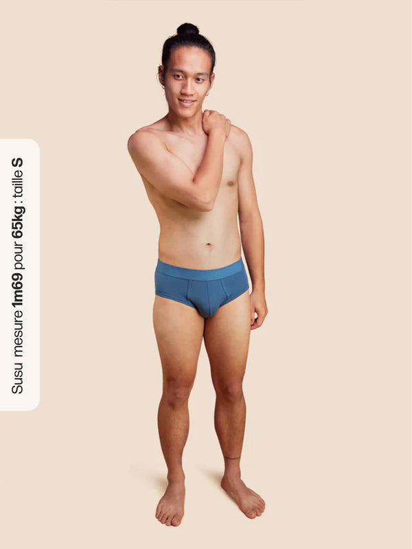 Pétrone slip coton pima micromodal bleu céruléen homme#couleur_bleu-céruléen