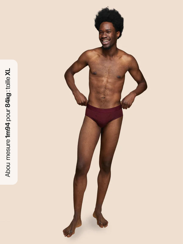Pétrone slip coton biologique Tencel bordeaux foncé homme#couleur_bordeaux-foncé