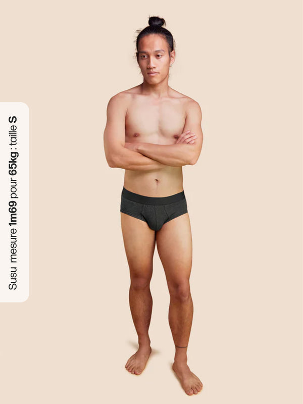 Pétrone slip coton pima micromodal gris anthracite homme#couleur_gris-anthracite