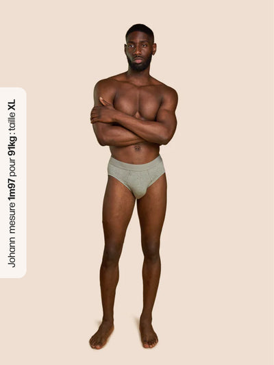 Pétrone slip coton pima micromodal gris chiné clair homme#couleur_gris-chiné-clair