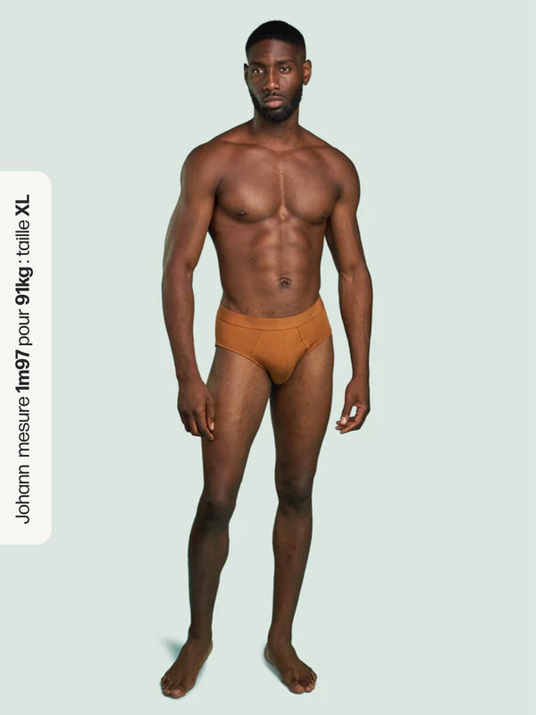 Pétrone slip coton pima micromodal ocre homme#couleur_ocre