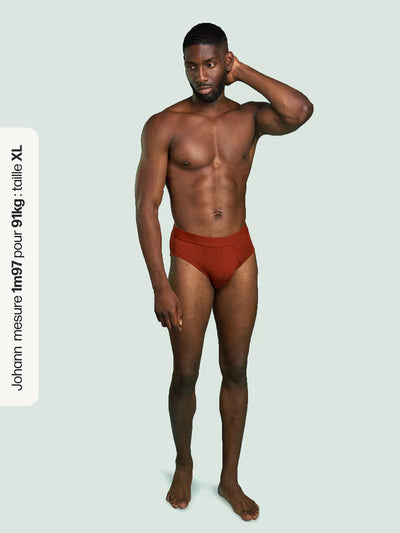 Pétrone slip coton pima micromodal rouille homme#couleur_rouille