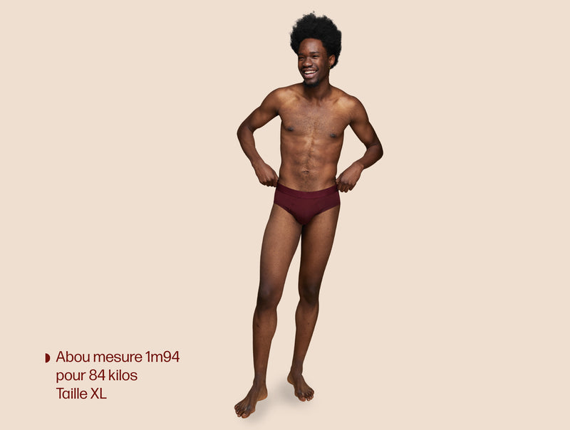 Pétrone slip coton biologique Tencel bordeaux foncé homme#couleur_bordeaux-foncé