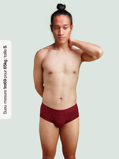 Pétrone slip coton pima micromodal bordeaux homme#couleur_bordeaux