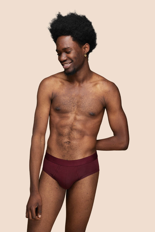 Pétrone slip coton biologique Tencel bordeaux foncé homme