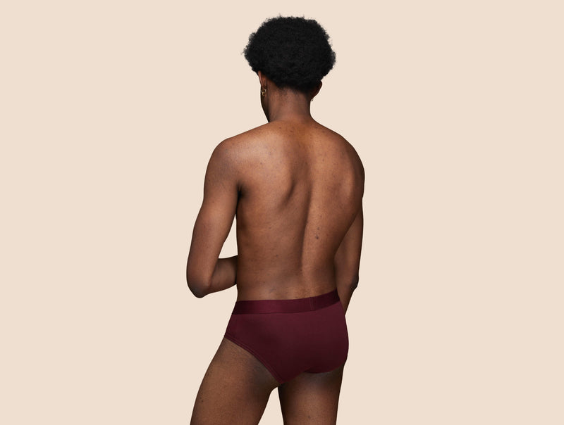 Pétrone slip coton biologique Tencel bordeaux foncé homme#couleur_bordeaux-foncé