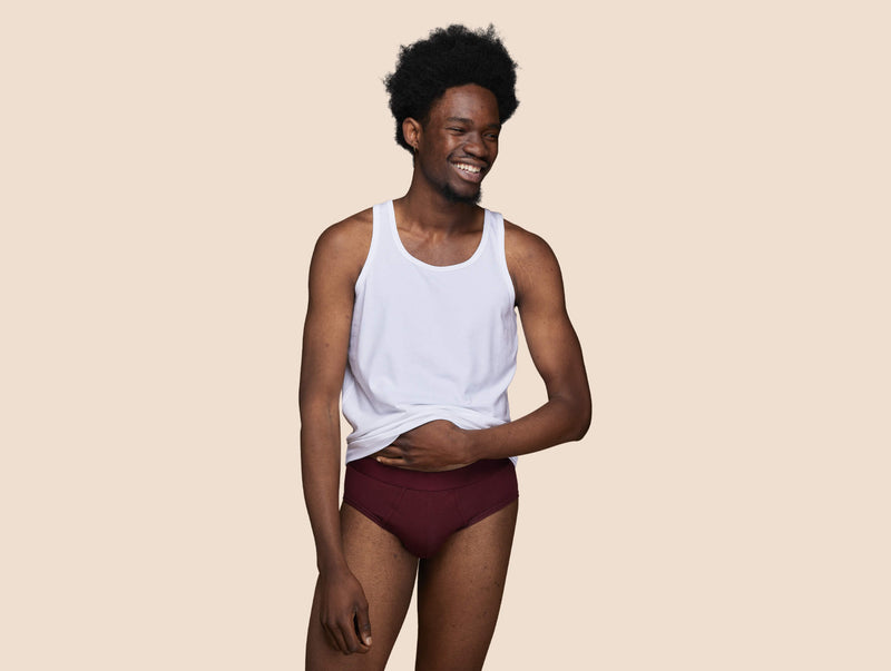 Pétrone slip coton biologique Tencel bordeaux foncé homme#couleur_bordeaux-foncé
