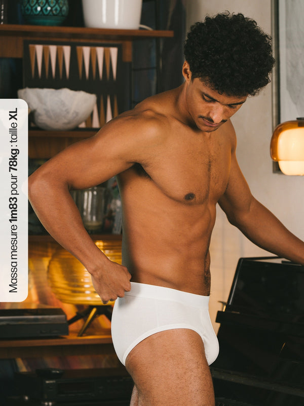 Pétrone slip coton biologique Tencel blanc crème homme#couleur_blanc-crème