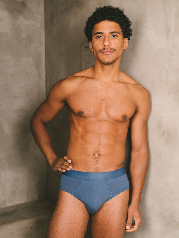 Pétrone slip coton biologique Tencel bleu céruléen homme#couleur_bleu-céruléen