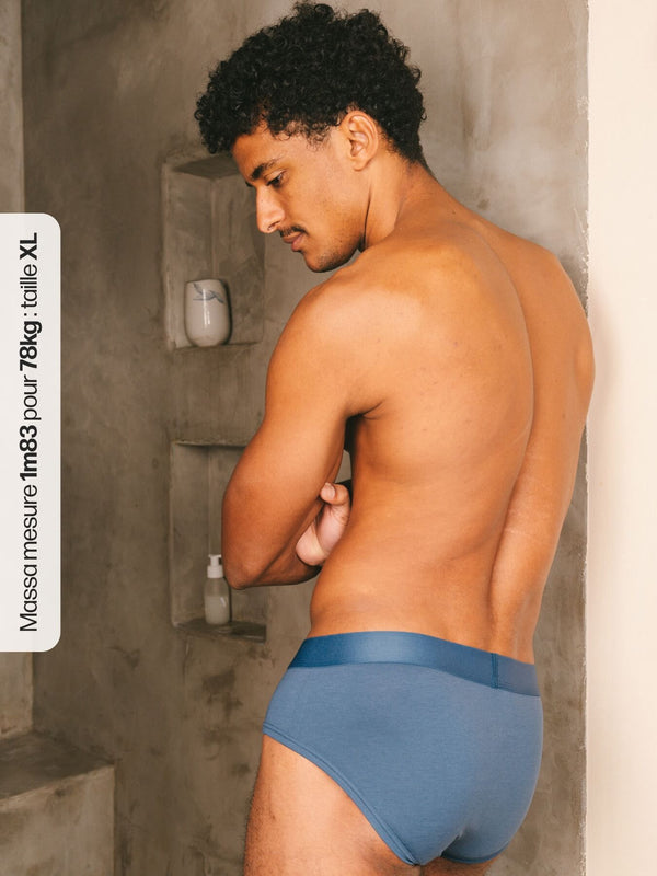 Pétrone slip coton biologique Tencel bleu céruléen homme#couleur_bleu-céruléen