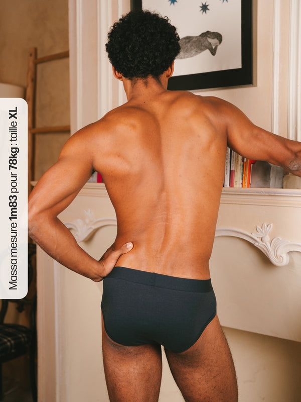 Pétrone slip coton biologique Tencel bleu marine homme#couleur_bleu-marine