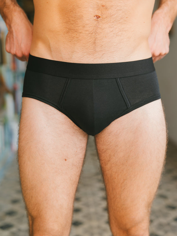 Pétrone slip coton biologique tencel lyocell noir homme#couleur_noir