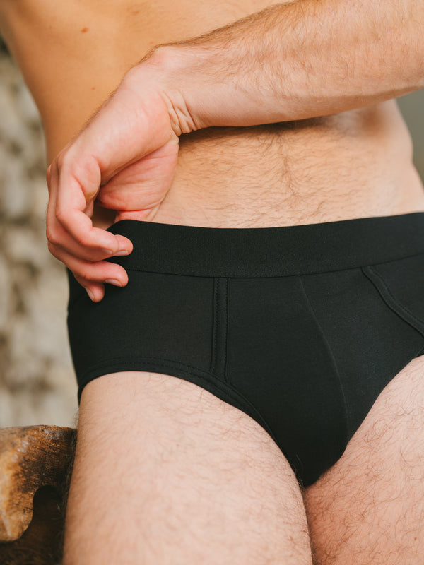 Pétrone slip coton biologique tencel lyocell noir homme#couleur_noir