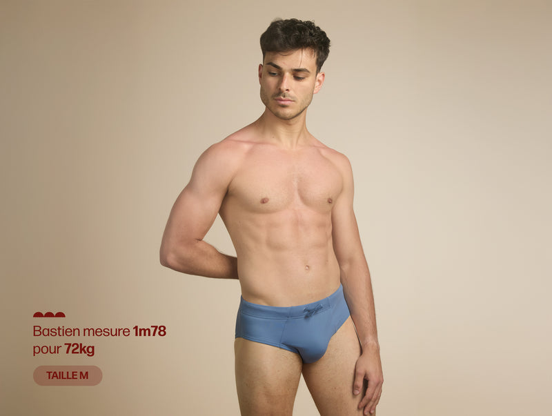 Pétrone slip bain econyl bleu céruléen homme#couleur_bleu-céruléen