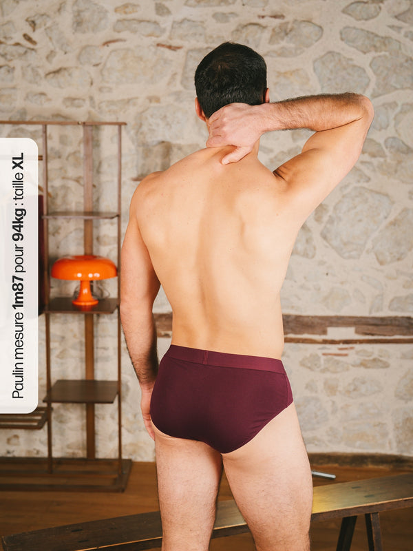 Pétrone slip sport tencel bordeaux foncé homme#couleur_bordeaux-foncé