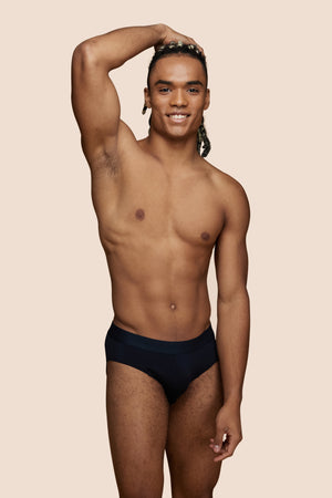 Pétrone slip sport tencel bleu marine homme